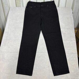 Lee Straight Jeans Mens Deep Black Denim 5-Pocket Relaxed Fit Everyday 38x34 NWT